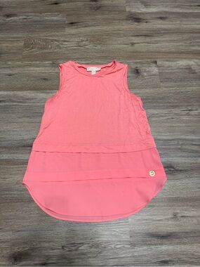 Michael Kors Coral Pink Sleeveless Layered Hem Tank